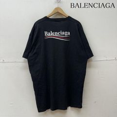 定番ブラック】バレンシアガ バックロゴTシャツ ワッペン パッチワーク 