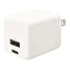 【新品・3営業日で発送】OHM オーム電機 AudioComm PD／QC対応 AC充電器 Type-C／A 20W｜MAV-AP20WCA-W