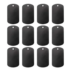 BENECREAT 30매 50x29mm 알루미늄 빌 블랙 쉴드 네임 태그 트래블 백 태그 DIY 블랭크 알루미늄 지폐 인그레이빙 로스트 카드 캣 도그 칼라 ID 태그 네임 홀더 DIY 크래프트 태그 1