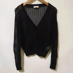 【earth music&ecology】 レースカーディガン　トップス　サイズ　F カラー　ブラック
