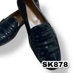 FABIORUSCONI(ファビオルスコーニ)エナメルレザーローファー 青色系 37サイズ レディース靴　管理SK878