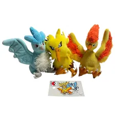 【中古】ポケモン fit ぬいぐるみ 3体セット フリーザー サンダー ファイヤー ステッカー付 伝説の鳥 ポケモンセンター 公式 まとめ売り 初代 赤緑 グッズ