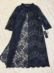 新品タグ付 SOIR DOLCE 東京ソワール レースジャケット ネイビー 13AR フォーマル ボレロ 結婚式 羽織り