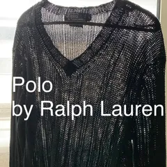 ポロバイラルフローレン　リネン１００％　サマーニット　セーター　サイズL　ブラック　Vネック　Polo by Ralph Laurenのサムネイル
