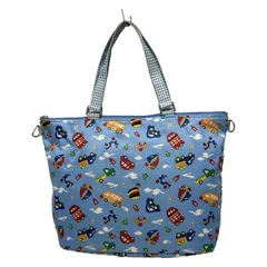 FEILER(フェイラー) ハンドバッグ - ライトブルー×レッド×マルチ 車柄