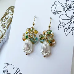 チェコビーズの可愛いピアスD143