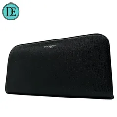 良品✨ SAINT LAURENT saint laurent サンローラン 長財布 ロングウォレット キャビアスキン レザー シルバー金具 レザー メンズ レディース 男女兼用