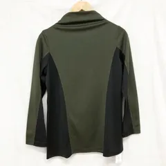 タグ付 Boutique JUNKO ジュンココシノ QVC 配色 モックネックカットソー ブラック×カーキ Sのサムネイル