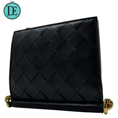 良品✨【RFID】BOTTEGA VENETA bottega veneta ボッテガヴェネタ ソルティス イントレチャート 二つ折り財布 コンパクトウォレット レザー ゴールド金具 メンズ レディース 男女兼用 ICチップ入