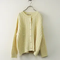 ポルテデブトン Porter des boutons ウールアルパカ ケーブル編みニットカーディガン アイボリー┃羽織り ハオリ【2400014865639】