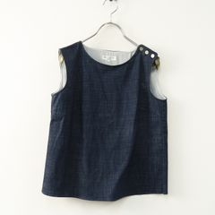 BIANCA EPOCA ビアンカ エポカ ストレッチデニムノースリーブカットソー 38 インディゴブルー┃トップス プルオーバー【2400014865776】