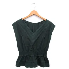 ページボーイ PAGE BOY ブラウス シャツ ノースリーブ レース F グリーン 緑 /KT7