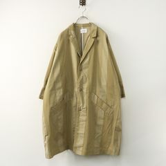 良品】休日と詩 ステンカラーコート 中綿 ロング 濃ベージュ アウター 