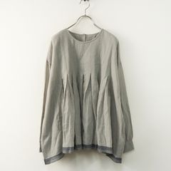 nest robe コットンモールスキンリネン切替 ブラウス F ベージュ 