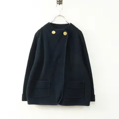 J&Mデヴィッドソン J&M DAVIDSON ウールミラノリブニットジャケット S ネイビー┃金ボタン ノーカラー【2400014859843】のサムネイル
