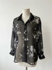 フラワー パータン シースルー ブラウス / フェミニン シャツ