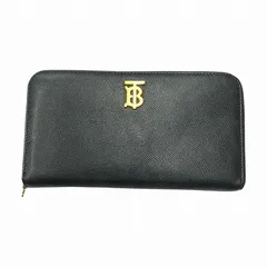 バーバリー BURBERRY エルモア ラウンド レザー ウォレット ELMORE ROUND LEATHER WALLET 財布 黒 ブラック