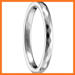 【新品】 083基地 リング メンズ 指輪 タングステン 多面カット キラキラ 金属アレルギーフリー 横幅2mm シルバー 真空メッキ アクセサリー プレゼント 20号 1