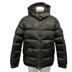 モンクレール ダウンジャケット サイズ3 L メンズ美品  MAYA(マヤ) カーキ×ダークブラウン×黒 長袖/迷彩柄/フード取り外し可/冬 ダウン