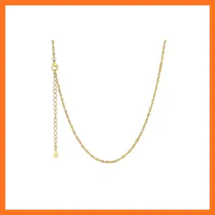 【新品】 [Suplight] ネックレス チェーンのみ ゴールド 18金 スクリューチェーン レディース 細め アレルギー 幅1.6mm 長さ55cm+5cmアジャスター 1