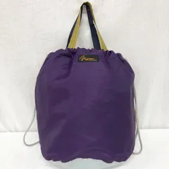 美品 ビームスボーイ×Napron クレイジーペイシェントバッグ 巾着トート ショルダーバッグ パープル×ベージュ×グレーのサムネイル