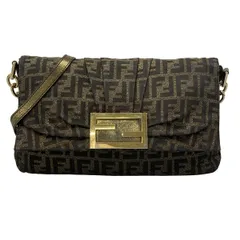 FENDI(フェンディ) ショルダーバッグ ズッカ柄 8BT163 ゴールド×黒 レザー