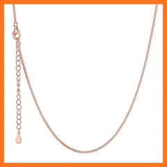 【新品】 [Suplight] ネックレス チェーンのみ ピンクゴールド ベネチアンチェーン レディース 細め アレルギー 幅1mm 長さ45cm+5cmアジャスター 0