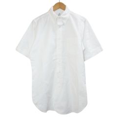 ブルックスブラザーズ BROOKS BROTHERS 1818 ボタンダウンシャツ 半袖 無地 胸ポケット サイズBB O 白 ホワイト /X
