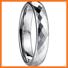 【新品】 083基地 リング メンズ 指輪 タングステン 多面カット キラキラ 金属アレルギーフリー 横幅4mm シルバー 真空メッキ アクセサリー プレゼント 23号 0