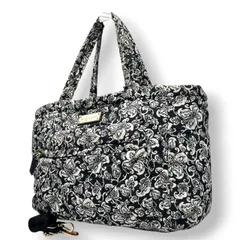 【良品】マークバイマークジェイコブス トートバッグ ショルダーバッグ 2WAY ナイロン キルティング 花柄 モノトーン A4収納可 大容量 軽量 マザーズバッグ 旅行 ジム 社外ストラップ付 STANDARD SUPPLY s8