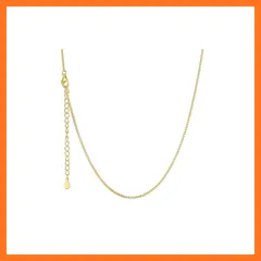 【新品】 [Suplight] ネックレス チェーンのみ ゴールド 18金 ベネチアンチェーン レディース 人気 細め アレルギー 幅1mm 長さ65cm+5cmアジャスター 1