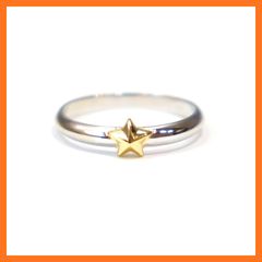 スタージュエリー✨指輪✨フォークリング✨14金 SV925 ✨コンビ✨星と月 スタージュエリー✨指輪✨フォークリング✨14金 SV925 ✨コンビ✨星と