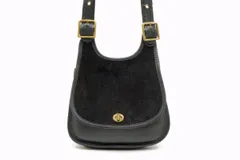 オールド コーチ ヴィンテージ ショルダーバッグ クロスボディ 9014 ターンロック USA製 スエード レザー 黒 ブラック COACH 5708h