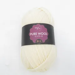 Yuzawaya ユザワヤ 毛糸 ピュアウール 極太 100g 130ｍ 色番602 ホワイト 未使用品【中古】
