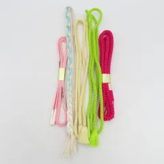 帯締め 5本セット カジュアル 丸組 平組 正絹 和装小物 着物用 まとめ売り 帯〆 多色 カラフル