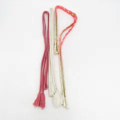 帯締め 3本セット カジュアル フォーマル 平組 正絹 和装小物 着物用 白色ｘピンク色 まとめ売り 帯〆 多色 カラフル