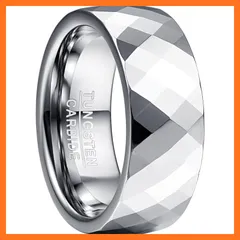 【新品】 083基地 ユニセックス 男女兼用 リング 指輪 タングステン カットリング メンズ 指輪 Ring シルバー 横幅8mm 真空メッキ 23号 0