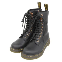 未使用品▲Dr.Martens ドクターマーチン 1490HDW 10ホール WANAMA サイドジップ レースアップ レザー ブーツ ブラック 3 箱付き レディース