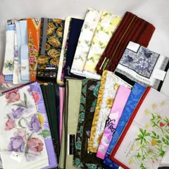 【未使用】レディース 小物   ハンカチ  40枚まとめ売り  NINA RICCI、 HANAE MORI、Mario Valentino 、 KENZOほか  (ノーブランド含む) 現状品 Ｕ070