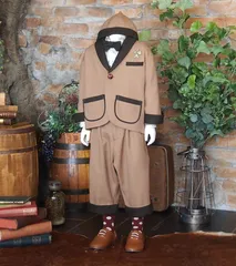 【期末SALE開催中‼】 セール キッズタキシード　男の子　男児スーツ　2P　110cm　5才　どんぐり帽　753　七五三　5点セット　ボタニカル　ナチュラル