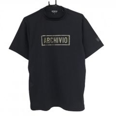 ARCHIVIO モックネックシャツ ブラック ロゴ総柄 - メルカリ