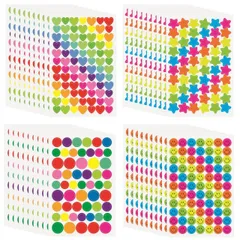 【送料無料】EUSTACE ごほうびシール 大容量 【２７５０ピース】 ニコニコ表情円形シール 星 ステッカー かわいい ハート シール カラフル 円 教