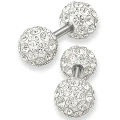 ピアス レディース 金属アレルギー対応 サージカルステンレス 両耳用 2個セット セカンドピアス シンプル (クリスタルドット, 6mm) 1