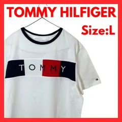 【美品】古着　トミーヒルフィガー　鹿の子　Tシャツ　メンズ　ホワイト　L