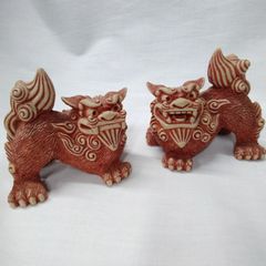 紫金砂 麒麟一対 置物 5773-1/2 - メルカリ