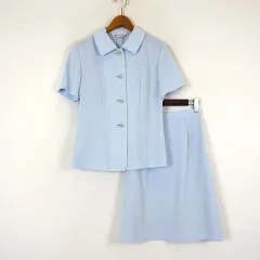 アリスバーリー Aylesbury スカートスーツ 上下 セットアップ 半袖 ジャケット スカート M 9 ライトブルー 水色