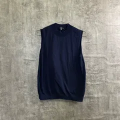 【T-764】UNIQLO ユニクロ ニットベスト XXL ブラック 黒 レディース ノースリーブニット シンプル 無地ベスト 重ね着 レイヤード カジュアル 大きいサイズ 秋冬 トップス M相当