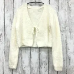 【 BLUE EAST 】 シャギーリボンカーディガン アイボリー Mサイズ
