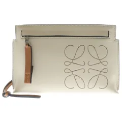 LOEWE (ロエベ) クラッチバック Tポーチミニ アナグラム ロゴ クラシックカーフレザー ベージュのサムネイル