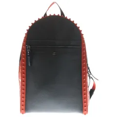 CHRISTIAN LOUBOUTIN (クリスチャンルブタン) ラバースタッズ レザーバックパック リュック ブラック/レッドのサムネイル
